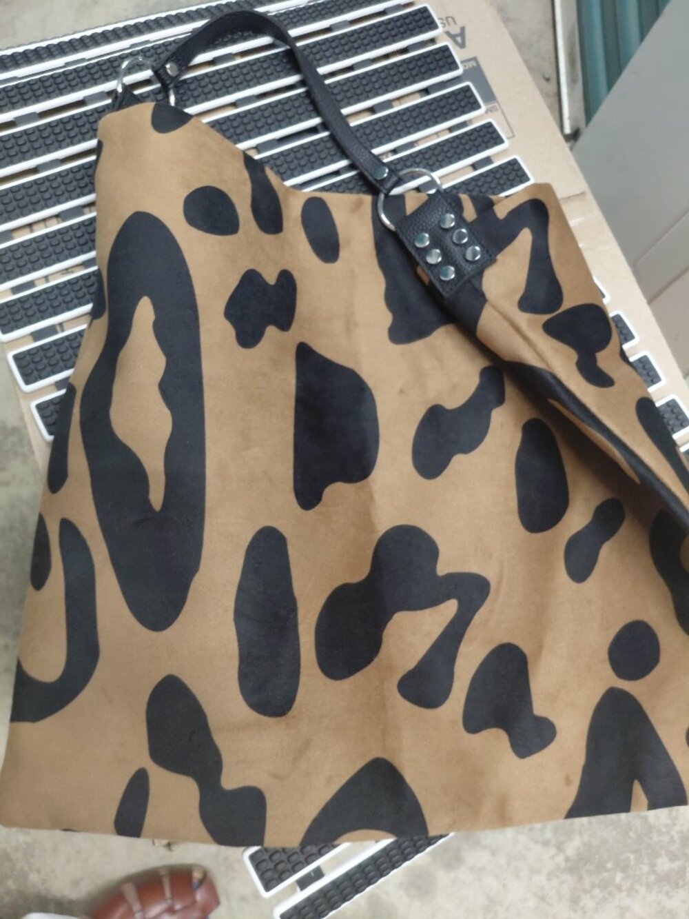 Bag black and brown cow print